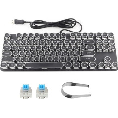 Sxhlseller tastatūra, augstas veiktspējas Plug and Play Punk tastatūra 917 ar Vintage apaļu vāciņu PUBG interneta kafejnīcām Datoru aksesuāri