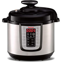 Tefal CY505E Fast & Delicious Multicooker | Elektriskā ātrspiediena plīts | 6L ietilpība | 25 automātiskās programmas | Līdz 80% ātrāka gatavošana | Enerģijas taupīšana | Recepšu grāmata | 1200W | Nerūsējošais tērauds