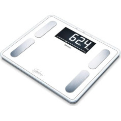 Beurer BF 410 White Signature Line Diagnostic Scale, Precise Body Analysis for up to 10 People, with Extra Large Inverse LCD Display, Load Capacity up to 200 kg