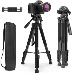 Aureday k&f Concept fotokameras statīvs, 188 cm statīvs viedtālrunim ar bezvadu tālvadības pulti un mobilā tālruņa turētāju, ceļojumu statīvs DSLR kamerām, mobilajiem tālruņiem, projektoriem, tālskatiem