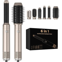 Airstyler matu žāvētājs 6 in 1, OKWRAP Multi Hair Styler Set 30 mm matu taisnotājs ar gaisu, 1000 W siltā gaisa birste Matu žāvētāja birste cirtas iztaisnošanai vienā