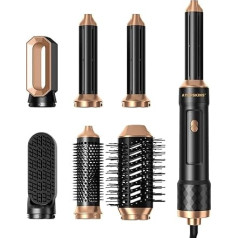 1000 W 6-in-1 komplekts Airstyler Hair Styler Warm Air Brush, negatīvo jonu matu veidotājs ar fēnu, apaļā matu suku, matu žāvētājs, matu žāvētāja birste, iztaisnošanas birste, Air Styler Thermal Brush matu žāvētāja komplekts