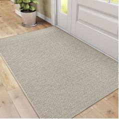 DEXI Dirt Trapper Mat Indoor 92 x 142 cm, neslīdošs durvju paklājs, mazgājams, absorbējošs durvju paklājs, plāns durvju paklājs, ūdensizturīgs ieejas paklājs priekšdurvīm un gaitenim, bēšs