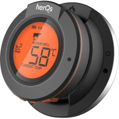 HerQs - Connected digital dome thermometer - virtuves termometrs, digitālais, pamatnes temperatūra, gaļas termometrs, Bluetooth, lietotne, bezvadu, gaļas termometrs, termometrs