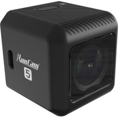 RunCam 5 Black 56g Ultra-Light 4K 30fps 2.7K 60fps HD kamera, neliela HD kamera FPV dronam Airsoft motociklu velosipēdu ķiverei, saderīga ar Session Caddx Orca Mount atbalsta ledus (128GB)