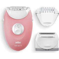 Braun Silk-épil 3 SE 3-440 Starter 3-in-1 epilators, epilators, skuveklis, masāžas rullīša piederums Balts/Flamingo rozā krāsā