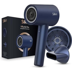 Фен Silk'n SilkyAir Pro HDB002, фен премиум-класса с бесщеточным двигателем и водоионной технологией, 2 магнитные насадки, 1600 Вт, темно-синий