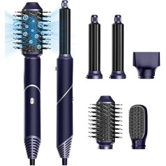 Airstyler 5-in-1 matu ieveidotājs Ion Hair Styler matu žāvētājs matu ieveidošanas birstes matu ieveidotājs, zils/sudrabots