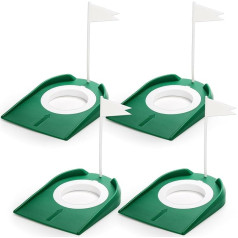 Jucoan Golf Putting kausi un karogs Plastmasas golfa treniņš Putter aprīkojums Golf Hole Training Aids dāvanas vīriešiem sievietēm bērniem iekštelpās ārā pagalmā 4 Pack