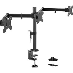 HUANUO monitoru statīvs 3 monitoriem (13 - 24 collas) vai 2 monitoriem (13 - 35 collas), maksimālā slodzes izturība 8 kg uz vienu roku, 2 montāžas iespējas, VESA 75/100