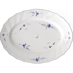 Villeroy und Boch Vieux Luxembourg Ovale Servierplatte, 36 cm, Premium Porzellan, Weiß/Blau, Porcelāns