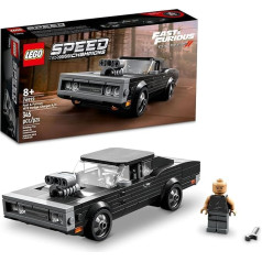 LEGO Speed Champions Fast & Furious 1970 Dodge Charger R/T 76912 rotaļu komplekts bērniem, kolekcionējams komplekts ar Dominic Toretto minifigūriņu