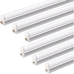 Barrina T5 LED gaisma 117 cm, 20 W, 2200 lm, 6500 K, īpaši spilgta balta pagraba lampa, LED lampas virtuvei, viesistabai, guļamistabai, ēdamistabai, balkonam, gaitenim, garāžai, pagrabam, savienojama, cieta