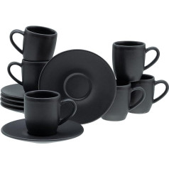 CreaTable, Soft Touch Black 33044 Espresso tasīšu komplekts 12 gab.