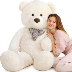 MorisMos 140cm riesen Teddy, Beige groß teddybär XXL, weich Kuschelbär Plüschbär XXXL, Hochzeitstag Geschenke Mädchen Frauen