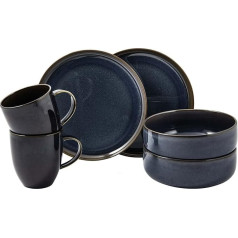 Like. by Villeroy & Boch Crafted Denim brokastu komplekts (6 gabali), Premium porcelāns, zils