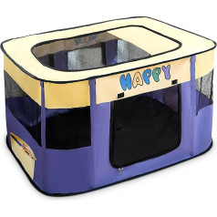 ALLSOPETS Puppy Run Dog Box Cat Playpen Portable Foldable Delivery Room for Cats Dogs Breathable Comfortable Cat Tent Nest Suitable for Small Pet (Yellow, XXL)