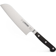 Giesser seit 1776 - Ražots Vācijā - Santoku geschmiedet schwarz Skyline black, 18 cm, Japanisches Kochmesser genietet, rostfrei, spülmaschinengeeignet