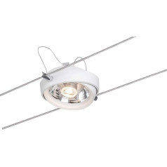 Paulmann Powerline II 94201 LED kabeļu sistēma Viena starmešu lampa 2700 K 1 x 8 W G53 White 230/12 V 80 VA Griestu gaisma, ieskaitot spuldzi