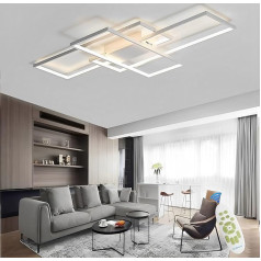 Qiaomao Modern Design LED griestu gaisma Dimmable 65 W taisnstūra formas griestu gaisma, 3000 K - 6000 K Dzīvojamās istabas griestu gaisma balta ar tālvadības pulti guļamistabai Dzīvojamā istaba Virtuve Dekorēt (80 cm)