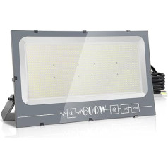 Royana 600 W LED āra prožektors, 60000 LM, īpaši spilgts āra prožektors, LED prožektors, 6000 K Cool White LED prožektors, IP66 ūdensizturīgs LED prožektors garāžai, dārzam, sporta laukumam