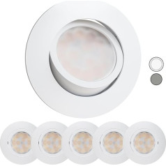 Scandinavian home 6 LED prožektoru komplekts 230 V Dimmable Warm Dim 5,8 W Warm White Swivelling 68 mm - 75 mm I Vannas istaba IP44 I CRI 90 500 lm 3000 K I Matēts balts I LED iegremdējams starmešu griestu apgaismojums