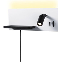 Paulmann Serra 71103 LED sienas lampa USB C 2700 K 650 lm / 200 lm 230 V 5,5 / 1 x 2,6 W Dimmable White Matt Black Matt Wall Reading Lamp