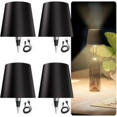 SSC-LUXon LABU pudeles gaismas stiprinājums LED diametrs 110 x 155 mm - pudeles lampa iekštelpu/āra gaismeklim Liela baterija, uzlādējama caur USB Pack of 4