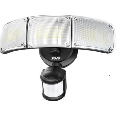 ZOFO 6000LM LED gaismeklis ar apgaismojumu, Superhell LED Lampe mit Bewegungsmelder Fluter Außen, 5000K LED Außenstrahler, IP65 Wasserdicht PIR LED-Sicherheitslicht für Garage Haus