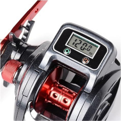 OKOKOZ spininga spole, 13+1 lodīšu gultņu kreisā/pašā zvejas spole ar digitālo displeju Baitcasting Line Counter Reel 6.3:1 Casting Reel for Quick Hook Sets (krāsa: 1 UK, izmērs: 1 UK)