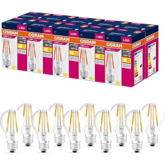 OSRAM LED Star Value Classic A100 LED spuldze E27 ligzdai, bumbiņas forma, FIL, 1521 lūmenu, silti balta (2700K), parasto 100 W kvēlspuldžu aizstājēja, bez apgaismojuma, 10 gab. iepakojumā