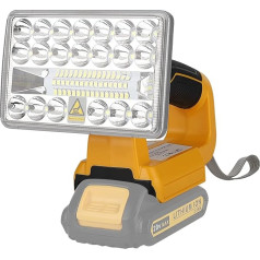 Taingwei 18W 2000LM LED akumulatora lampa, saderīga ar Dewalt 18V 54V litija akumulatoru, 18V darba gaisma kempinga, automobiļu remonta, avārijas un būvlaukumu apgaismojumam