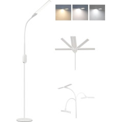 Homefire LED stāvlampa Grīdas lampa birojam - 158 cm stāvlampa Lasāmā lampa Dimmable Office Floor Lamp Guļamistaba Modern Touch Flexible 9 W Reading Floor Lamp with Timer and Memory Function for Living