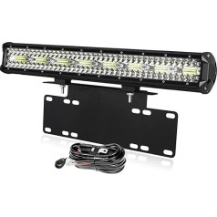 PICAA 23 collu 480 W LED gaismas josla ar kronšteinu 12 V elektroinstalācijas instalācija, 3 rindas LED gaismas josla Light Bar Light Bar Darba gaisma 6000 K White Waterproof automašīnām Offroad 4x4 Truck Traktors