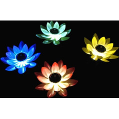 OSALADI 4 gabali Solar Lotus Flower LED ūdens lilija peldošs Lotus ziedu dīķis baseins dekorēšana mājas dārzs Patio dīķis kāzas