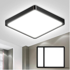 LQWELL® Griestu gaisma LED griestu gaisma, IP44 ūdensnecaurlaidīga vannas istabas lampa Square Flat 18 W 6000 K 1600 LM Modern Simple Lamp Thin for Living Room Bathroom Bedroom Kitchen Hallway Basement Office 220 x 24