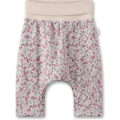 Sanetta Baby Girls' Beige Praktiskas un ērtas bikses ar auduma viskozes oderējumu un Mille Fleur auduma jostu un Mille Fleur apvilkumu