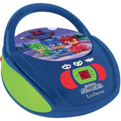 Lexibook PJMAsks Boombox CD atskaņotājs, AUX ieejas ligzda, darbojas ar maiņstrāvu vai akumulatoru, zils / melns, RCD108PJM_10