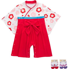 YOOCHUENG Baby Bodysuits Kimono Romper garām piedurknēm Japāņu Baby Kimono toddler Onesies kokvilnas zīdaiņiem un meitenēm ar 2 pāri zeķu