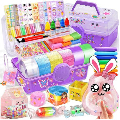 vamei Nano Tape Bubbles Set Craft Case Craft Set Children with Nano Tape Nano Tape Clay Beads Kawaii Stickers and Accessories Craft Material Craft Items Toy Gift for Children Boys Girls