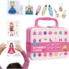 Radošā puzle, punkcijas krāsošana, punkcijas mākslas rotaļlietas - Puncture Painting Set Princess Dress Up Toys, Creative poke fun komplekts, princeses uzlīmes bērniem vecumā no 3 gadiem, mugursomas