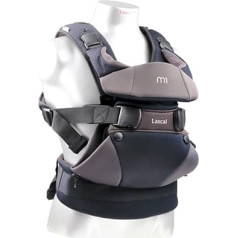 Lascal M1 Kulba, ergonomiska kulba ērtai transportēšanai, Kulba jaundzimušajiem un maziem bērniem (3,5 kg - 15 kg), M-Seat bērnu piederums, melns/pelēks