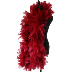 OWNPET 2 Meters Brown Turkey Feather Boa Large Fluffy Marabou Feather Scarf for Cosplay 200g Clothing Decoration Plum Boas