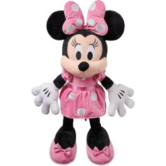 Disney veikals Oficiālais Minnie Mouse rozā 67cm liela mīļa rotaļlieta Klasisks apģērbs ar izcirstu loku Izšūšana Mīksts pieskāriens