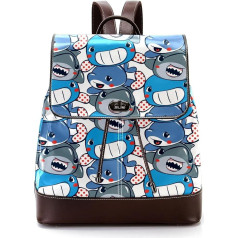 Shark Cute Personalised School Bags Grāmatu somas pusaudžiem, daudzkrāsains, 27 x 12,3 x 32 cm, mugursomas mugursomas, daudzkrāsains