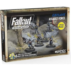 Modiphius Entertainment | Fallout Wasteland Warfare | Enclave: Assault Force | Miniatūras | Nekrāsotas