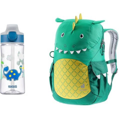 SIGG x deuter Tritan bērnu dzeramā pudele - Miracle Dinosaur Friend - necaurlaidīga - ar salmiņu - skolai un sportam - 0,45 l & Deuter Kikki bērnu mugursoma (8 l)