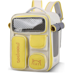 CUUGOO Pet Dog Carrier Backpack Pet Handbag with Mesh Window Portable Pet Sling Carrier for Medium Dogs Cats Ragable Dogs Transport Bag up to 6 kg Yellow