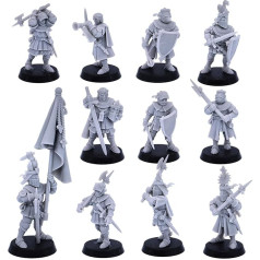 Viduslaiku bruņinieks Mežinieks kājā Pamatvienība, Highlands Miniatures Vēsturiskās lomu spēles Galda spēļu RPG spēles Fantasy Dungeons and Dragons Figūriņas Karadarbības spēles Figūriņas TTRPG NPC Wargaming