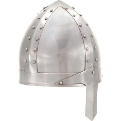 vidaXL viduslaiku bruņinieku ķivere Dzelzs cepure bruņinieku ķivere Krustnešu bruņas tērauda ķivere Antique Replica LARP Cosplay Halloween Party Viking Norman ķivere Reenactment Armor Silver Steel